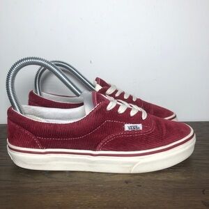 Vans Womens New Era Corduroy Maroon Sneakers Shoes Size 6